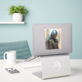 Sticker Alien de science-fiction portant un masque casque (Ordinateur portable sur le bureau)