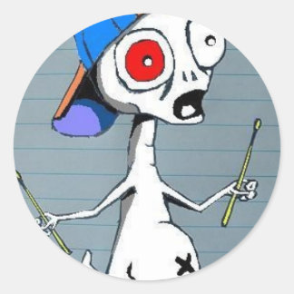 Sticker Alien Drummer