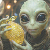 Sticker Alien Extraterrestre et Citron Cristallin (Recto)