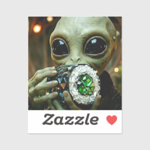 Sticker Alien Extraterrestre et Sushi Cristallin