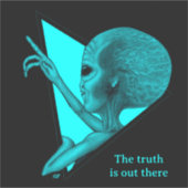 Sticker Alien gris, la vérité est là (Devant)