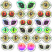 Sticker Alien gris Martian Lizard Dragon Monster Eyes (Devant)