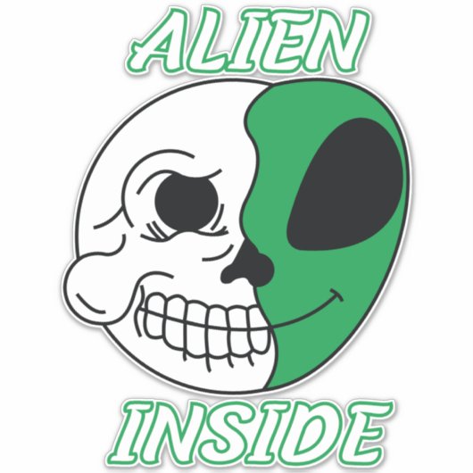 Sticker Alien inside (Devant)