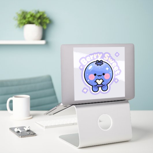 Sticker Alien Kawaii Blueberry | Spa esthétique (Ordinateur portable sur le bureau)
