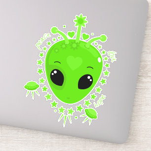 Sticker Alien Mignon Paix Espoir Amour Kawaii