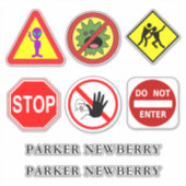 Sticker Alien, Monster, Zombies & Signs Nom personnalisé 1 (Devant)