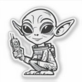 Sticker Alien Noir et Blanc (Devant)