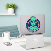Sticker Alien Nous Voulons Croire Funny Extraterrestrial (Ordinateur portable sur le bureau)