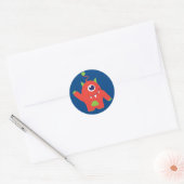 sticker alien orange bleu (Enveloppe)