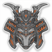 Sticker Alien Samurai Mask Orange (Devant)