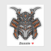 Sticker Alien Samurai Mask Orange (Feuille)