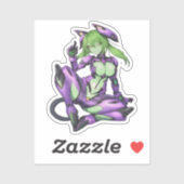 Sticker Alien sexy androïde catgirl (Feuille)