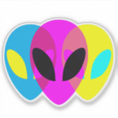 Sticker Alien tryptique Extraterrestrial cmyk (Devant)