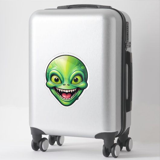 Sticker Alien vert (Sur valise)