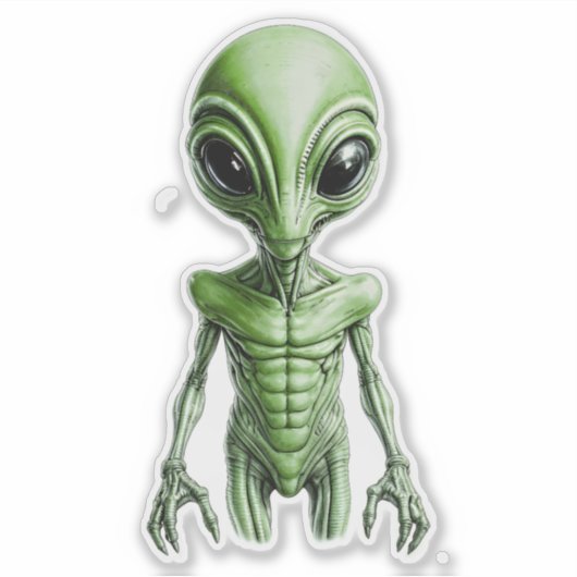 Sticker Alien vert (Devant)