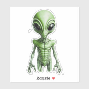 Sticker Alien vert