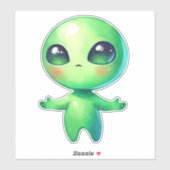 Sticker Alien vert (Feuille)