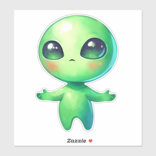 Sticker Alien vert (Feuille)