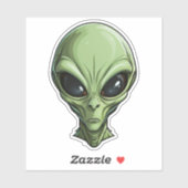 Sticker Alien vert (Feuille)