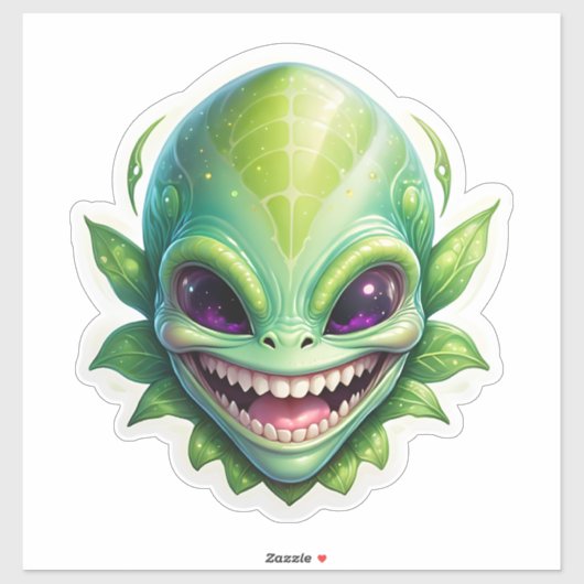 Sticker Alien vert (Feuille)