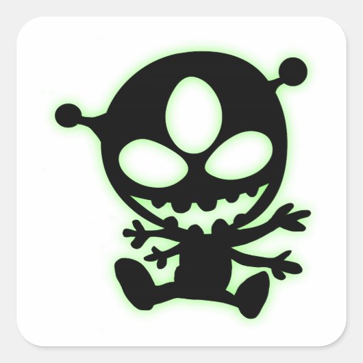 Sticker Alien vert brillant (Devant)