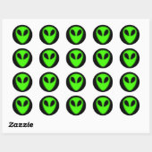 Sticker Alien vert brillant (Feuille)