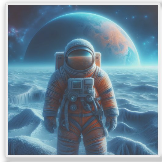 Sticker Alien World Explorer Under Distant Planet (Devant)