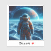 Sticker Alien World Explorer Under Distant Planet (Feuille)