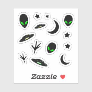 Sticker Aliens et vaisseaux spatiaux