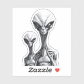 Sticker Aliens Robots  (Feuille)