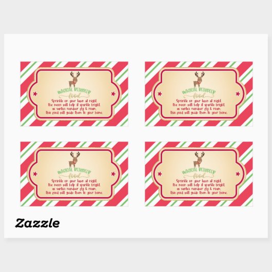 Sticker alimentaire de rennes magiques - Rectangle (Feuille)