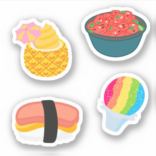 Sticker alimentaire Hawaiian mignonne (Devant)