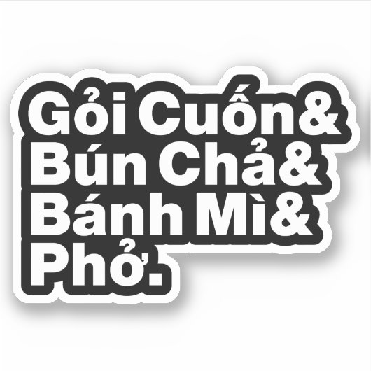 Sticker Alimentation de rue vietnamienne (Devant)