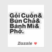 Sticker Alimentation de rue vietnamienne (Feuille)