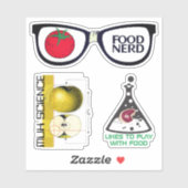 Sticker Alimentation nerd cuisine science culinaire foodie (Feuille)