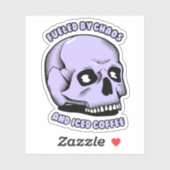 Sticker Alimenté par le chaos et le café glacé (Feuille)