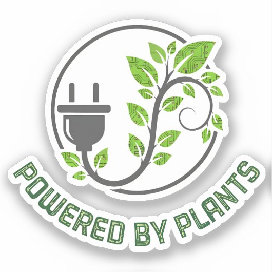 Sticker Alimenté par les plantes (Recto)