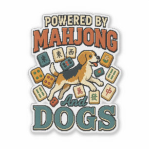 Sticker Alimenté par Mahjong & Beagles : Pixel Art Amoureu