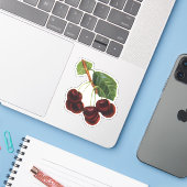 Sticker Aliments aux Fruits Anciens, Cerises Mûres d'un Ar (Ordinateur portable avec iPhone)