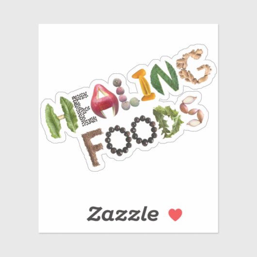 Sticker Aliments de guérison - rappel de la santé (Feuille)