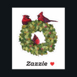 Sticker All Around the Christmas Wreath<br><div class="desc">Some feathered friends visiting for the holidays</div>