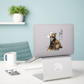 Sticker "All Things Change" Japanese Cat in Kimono Art (Ordinateur portable sur le bureau)