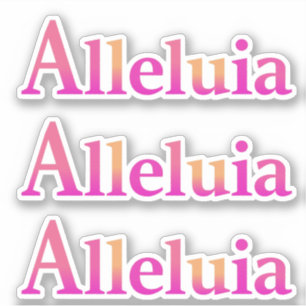 Sticker Alleluia Pâques Joie Bright Rose moderne rose