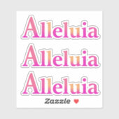 Sticker Alleluia Pâques Joie Bright Rose moderne rose (Feuille)