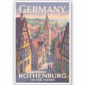 Sticker Allemagne Rothenburg ob der Tauber Illustration Ar (Devant)