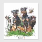 Sticker allemand Chasse Terrier (Jagdterrier) (Feuille)