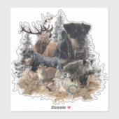 Sticker allemand Chasse Terrier (Jagdterrier) (Feuille)