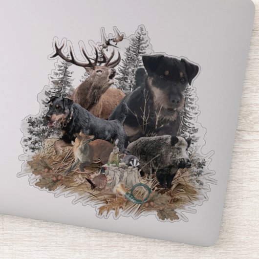 Sticker allemand Chasse Terrier (Jagdterrier) (Détail)