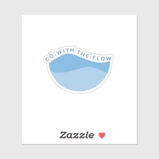 Sticker Aller avec l'autocollant de vinyle bleu flux (Feuille)