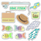 Sticker Aller Pêche Enfants Amusants (Devant)